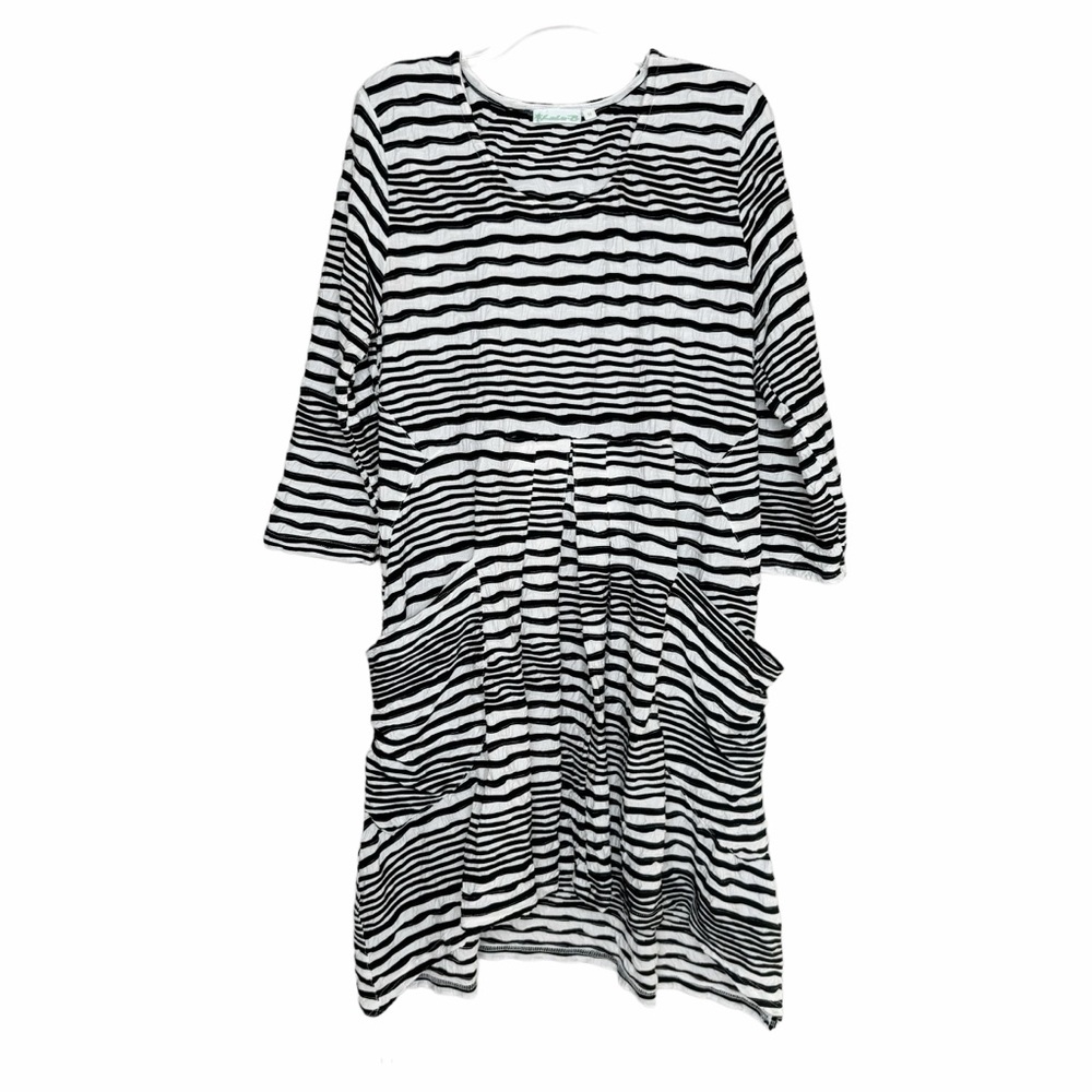 Lulu-B Dress, Medium, Black and White Striped